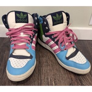 Adidas Originals Decade Hi Top Pink Blue Green Sneakers Size 11
